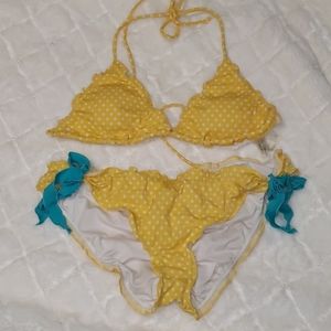 Victoria's Secret yellow polkadot bikini
